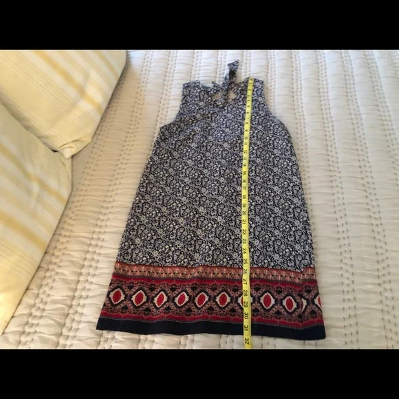 Blue & White Patterned Mini Dress - Picture 5 of 6